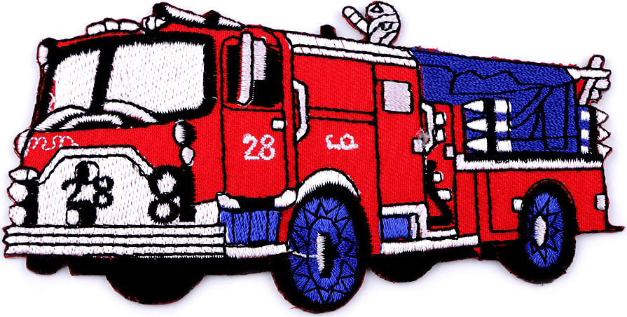 Nažehlovačka auto, traktor, loď Varianta: 44 červená hasiči, Balení: 1 ks