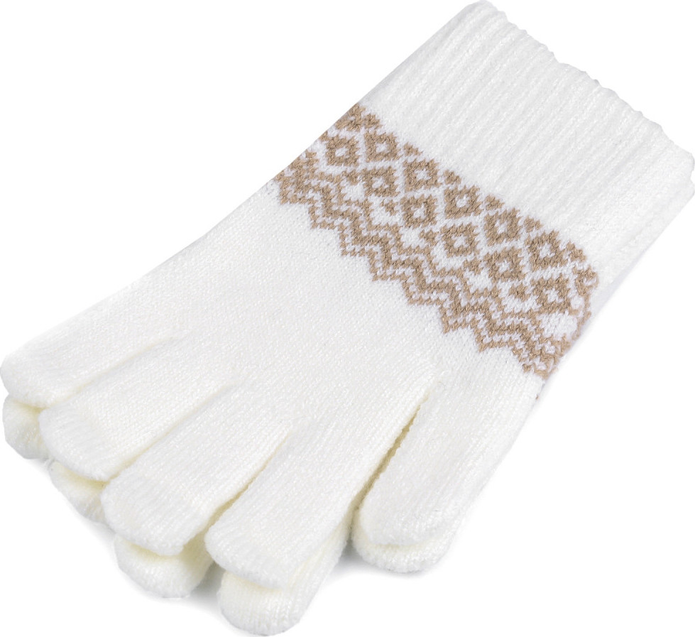 Dámské / dívčí pletené rukavice Varianta: 1 krémová světlá, Balení: 1 pár