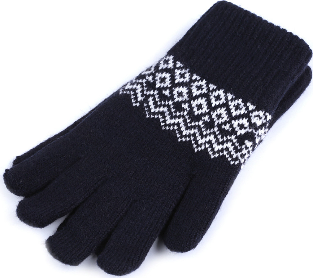 Dámské / dívčí pletené rukavice Varianta: 4 modrá tmavá, Balení: 1 pár