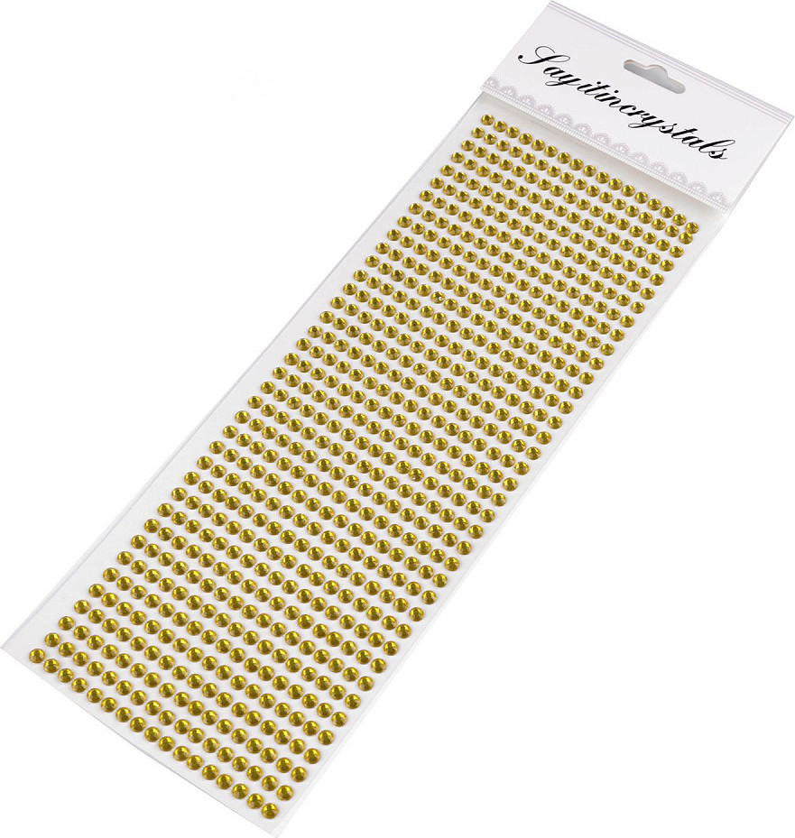 Samolepicí kamínky na lepicím proužku Ø5 mm Varianta: 2 žlutá, Balení: 1 karta