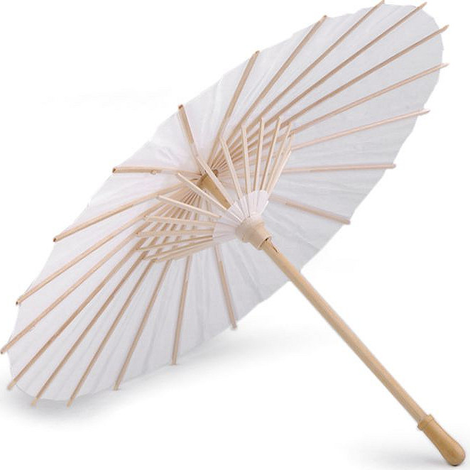 Dekorace papírový deštník k domalování Ø38,5 cm Varianta: bílá přírodní, Balení: 1 ks