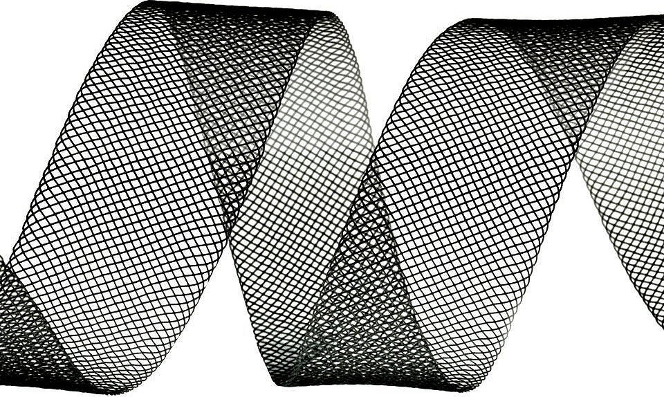 Modistická krinolína na vyztužení šatů a výrobu fascinátorů šíře 2,5 cm Varianta: 2 (CC16) černá, Balení: 20 m