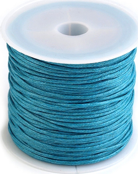 Šňůra bavlněná Ø0,8 mm voskovaná Varianta: 13 modrá světlá, Balení: 1 ks
