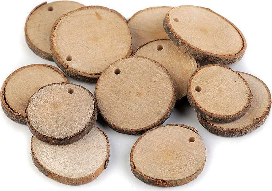 Přírodní dřevěné kolečko k domalování Varianta: přírodní, Balení: 20 ks
