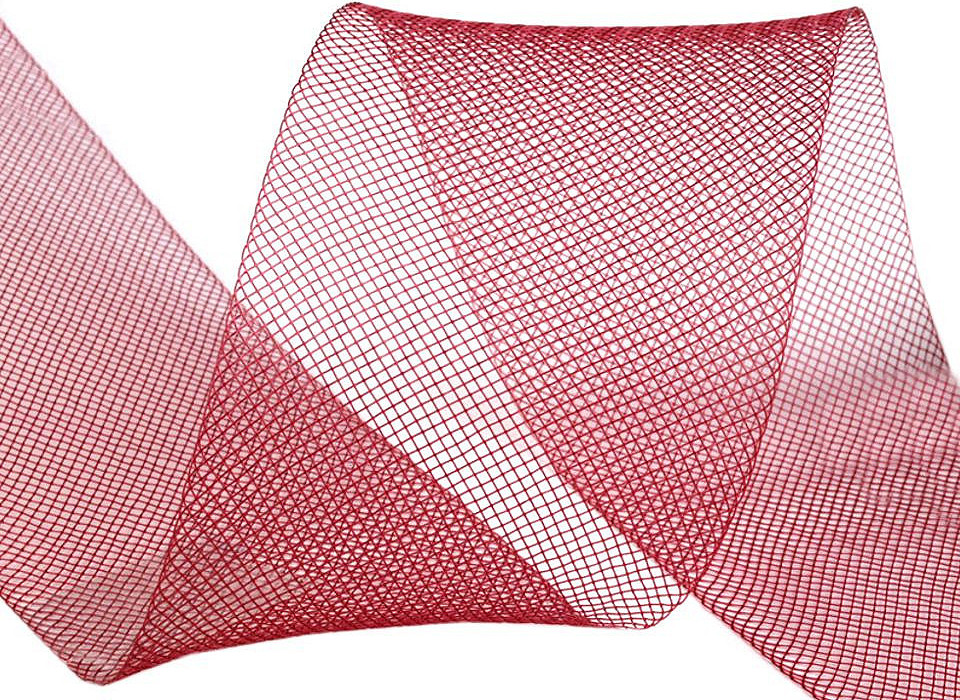 Modistická krinolína na vyztužení šatů a výrobu fascinátorů šíře 4,5 cm Varianta: 13 (CC18) červená tmavá, Balení: 20 m