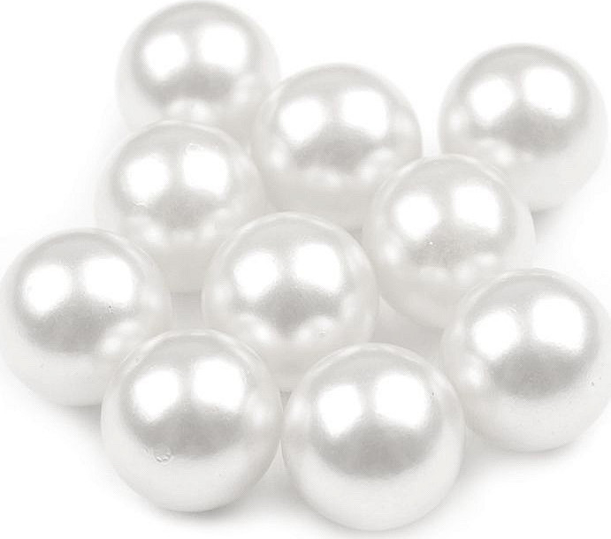 Dekorační kuličky / perly bez dírek Ø10 mm Varianta: 7 bílá, Balení: 30 ks