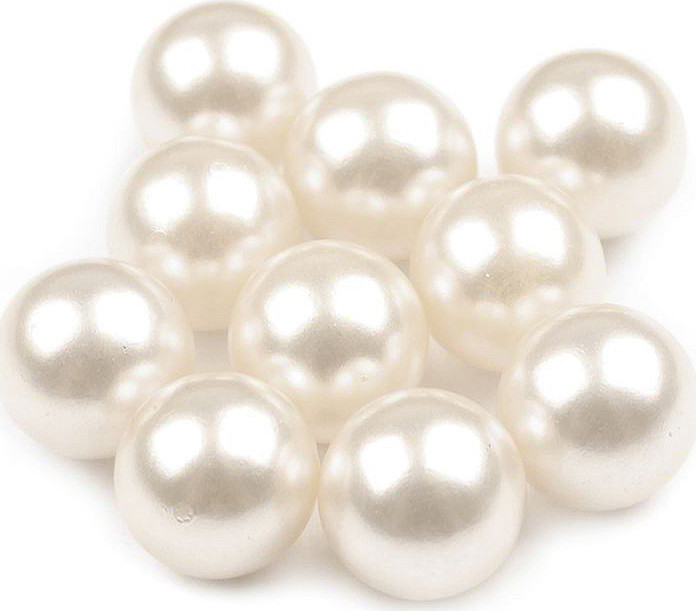 Dekorační kuličky / perly bez dírek Ø10 mm Varianta: 8 krémově bílá, Balení: 30 ks