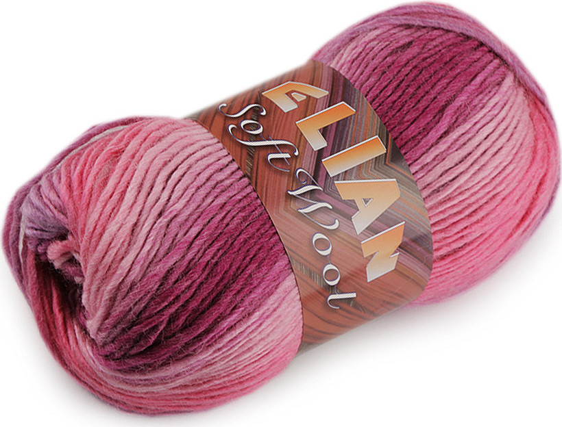 Pletací příze Soft Wool 100 g Varianta: 1 (85836) růžová, Balení: 1 ks