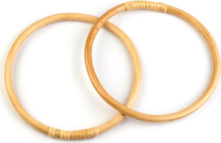 Bambusová ucha na tašky / lapač snů Ø15; 17 cm Varianta: 1 (15 cm) bambus světlý, Balení: 1 ks