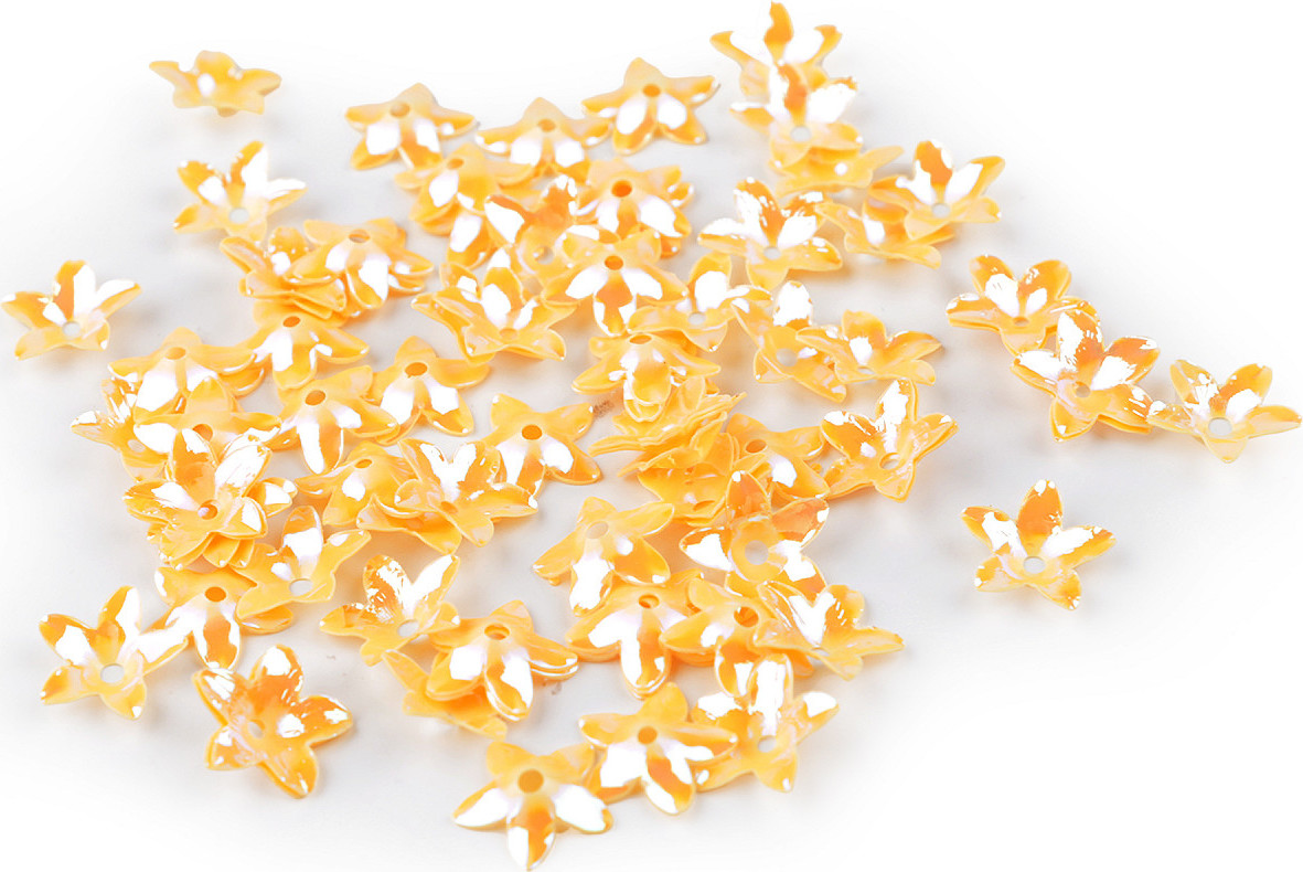 Flitry 3D květ Ø13 mm Varianta: 1 žlutá žloutková AB, Balení: 10 g