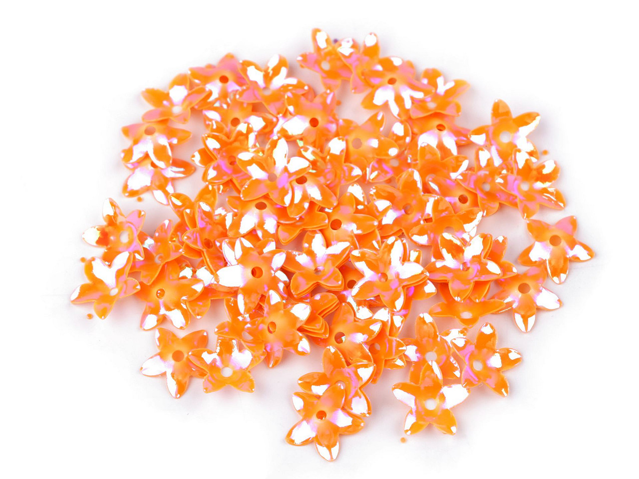 Flitry 3D květ Ø13 mm Varianta: oranžová AB, Balení: 10 g