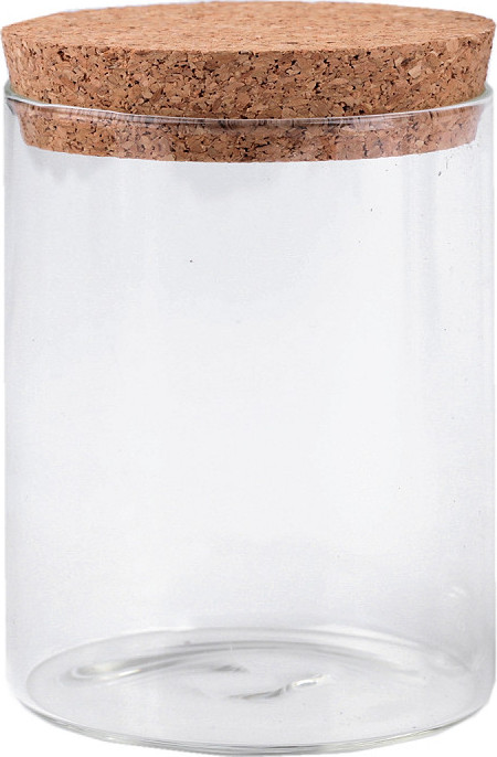 Skleněná lahvička / dóza s korkem Varianta: 1 (80x100 mm) transparent, Balení: 1 lahv.