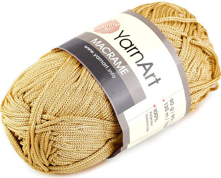 Pletací příze Macrame 90 g Varianta: 13 (155) zlatá, Balení: 1 ks