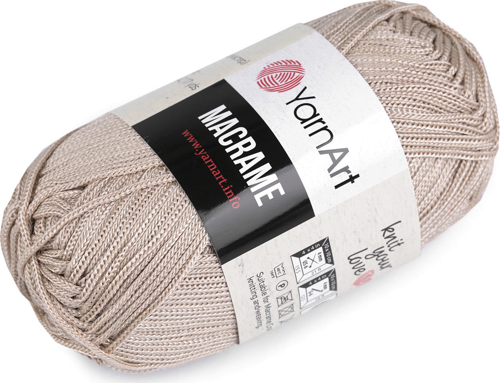 Pletací příze Macrame 90 g Varianta: 27 (166) béžová písková, Balení: 1 ks