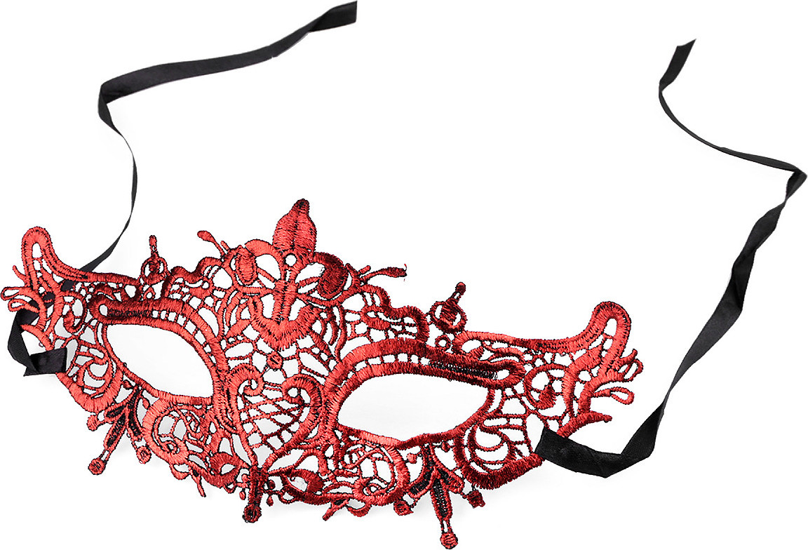 Karnevalová maska - škraboška metalická Varianta: červená, Balení: 1 ks
