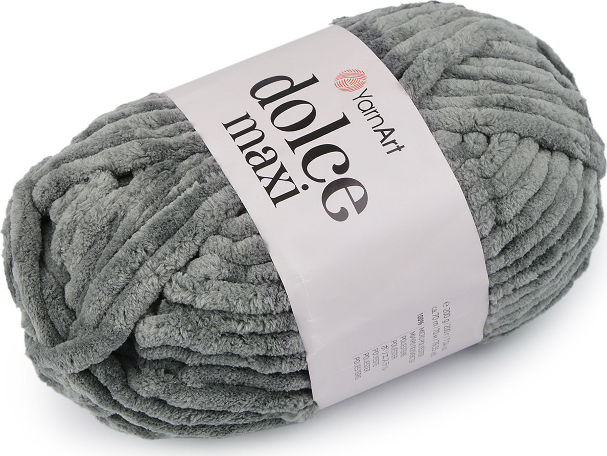 Pletací žinylková příze Dolce Maxi 200 g Varianta: 10 (760) šedomodrá, Balení: 1 ks
