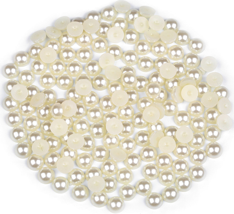 Kabošony / půlperle / perly k nalepení Ø9 mm Varianta: 2 perlová, Balení: 10 g
