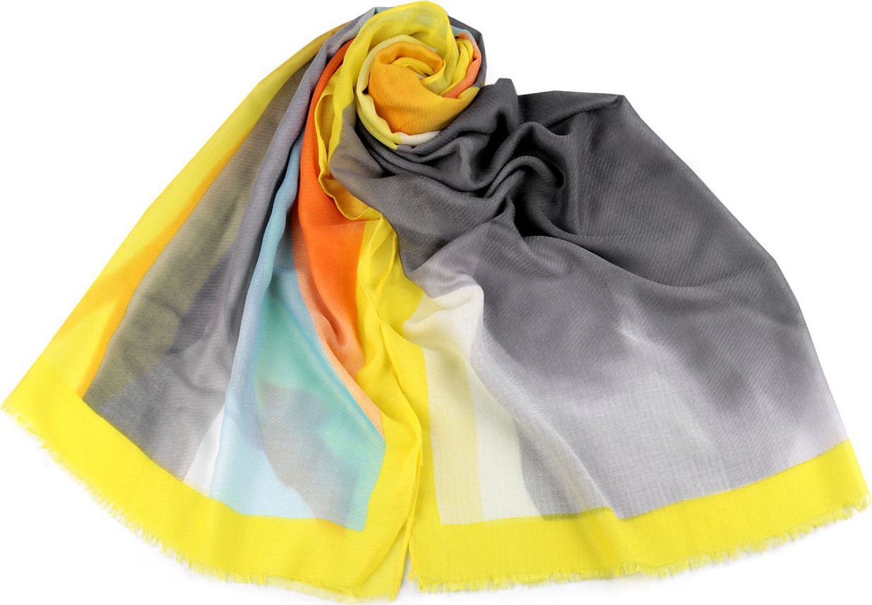 Letní šátek / šála 80x180 cm Varianta: 13 žlutá, Balení: 1 ks