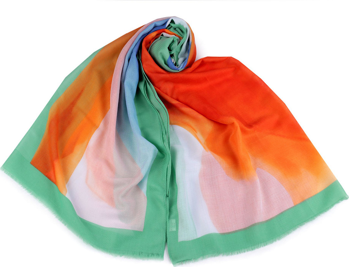 Letní šátek / šála 80x180 cm Varianta: 15 zelená pastelová, Balení: 1 ks