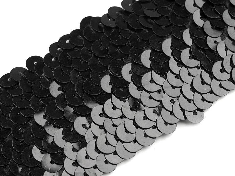 Flitrový prýmek šíře 45 mm elastický Varianta: 4 černá, Balení: 13.5 m