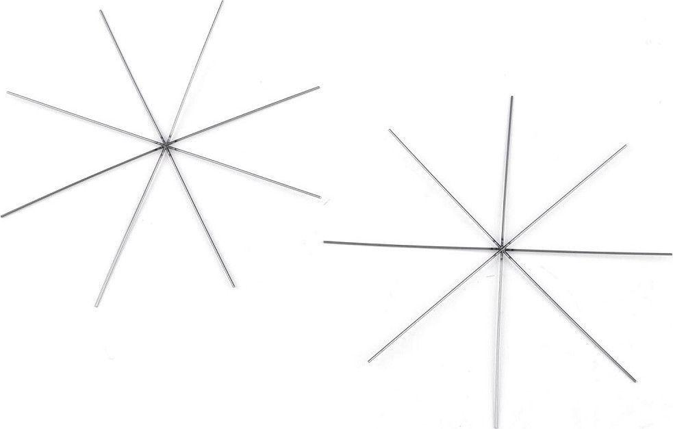 Vánoční hvězda / vločka drátěný základ na korálkování Ø10,5 cm, 12,5 cm, 13,5 cm Varianta: 1 (Ø10,5 cm) platina, Balení: 20 ks