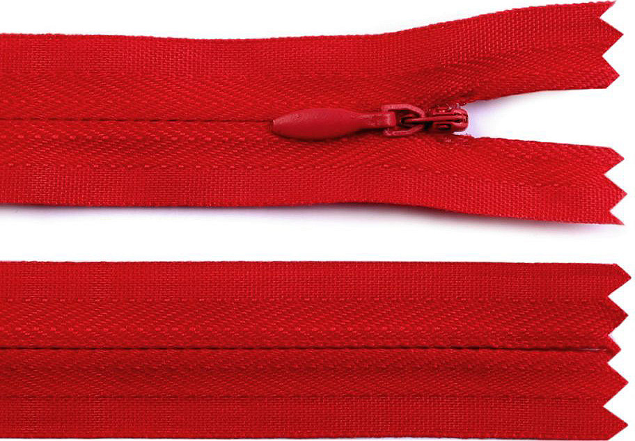 Spirálový zip skrytý No 3 délka 18 cm Varianta: 148 červená, Balení: 1 ks