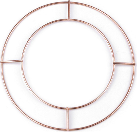 Dvojitý kovový kruh na lapač snů / k dekorování Ø15 a 20 cm Varianta: 1 (Ø15 cm) měděná střední mat, Balení: 1 ks