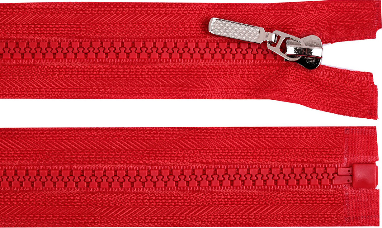 Kostěný zip No 5 délka 50 cm s ozdobným jezdcem Varianta: 148 červená, Balení: 1 ks