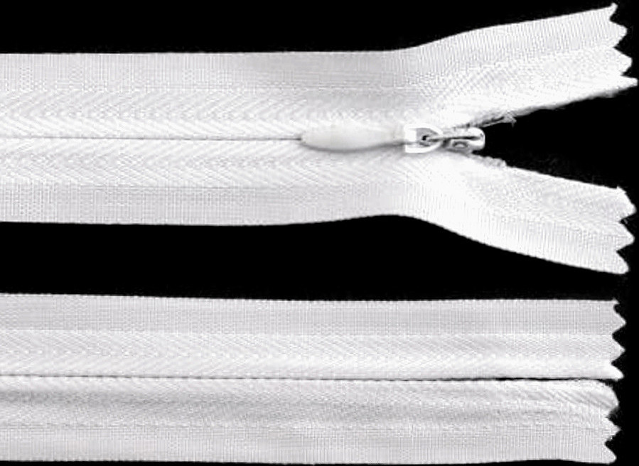 Spirálový zip skrytý No 3 délka 20 cm Varianta: 101 bílá, Balení: 1 ks