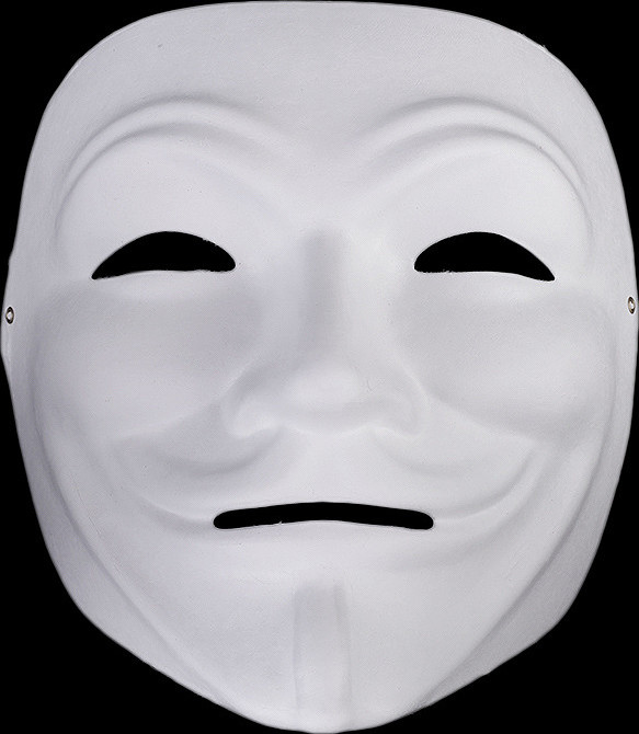 Karnevalová maska - škraboška k domalování Varianta: 1 bílá Anonymous, Balení: 1 ks