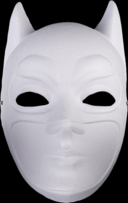 Karnevalová maska - škraboška k domalování Varianta: 3 bílá Batman, Balení: 1 ks