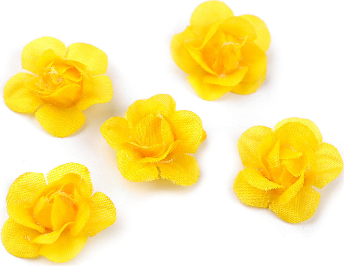 Umělý květ růže Ø2,8 cm Varianta: 9 žlutá tmavá, Balení: 30 ks