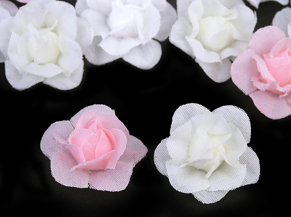 Umělý květ růže Ø2,8 cm Varianta: 1 bílá, Balení: 5 ks