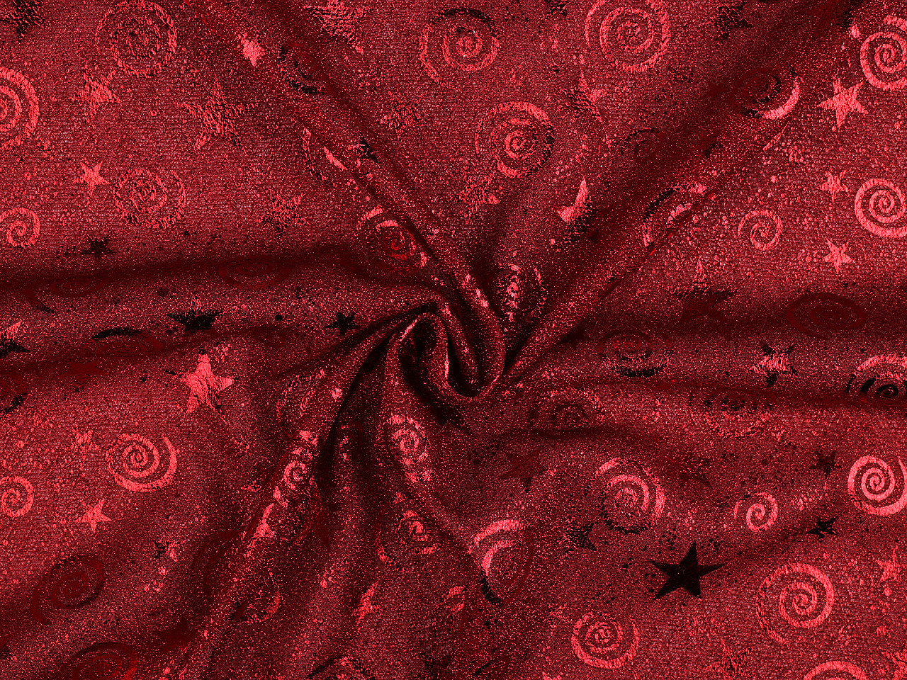 Dekorační lurexová látka vánoční Varianta: 3 červená, Balení: 1 m