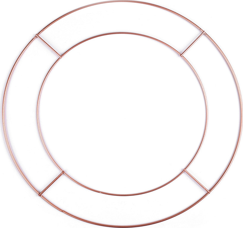 Dvojitý kovový kruh na lapač snů / k dekorování Ø30 cm Varianta: měděná střední mat, Balení: 1 ks
