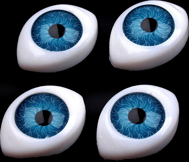 Plastové oči k nalepení 12x17mm Varianta: 1 modrá, Balení: 20 ks