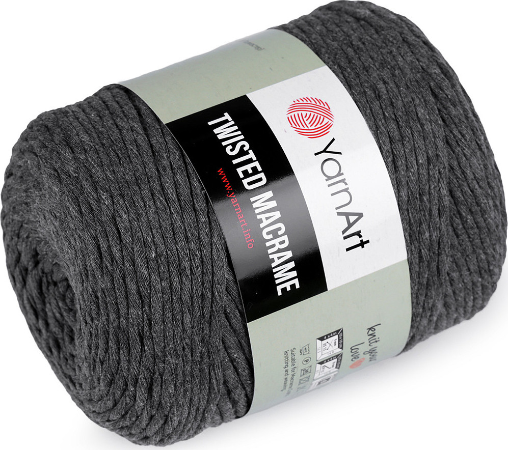 Pletací příze Twisted Macrame 500 g Varianta: 13 (758) šedá neutrální, Balení: 1 ks