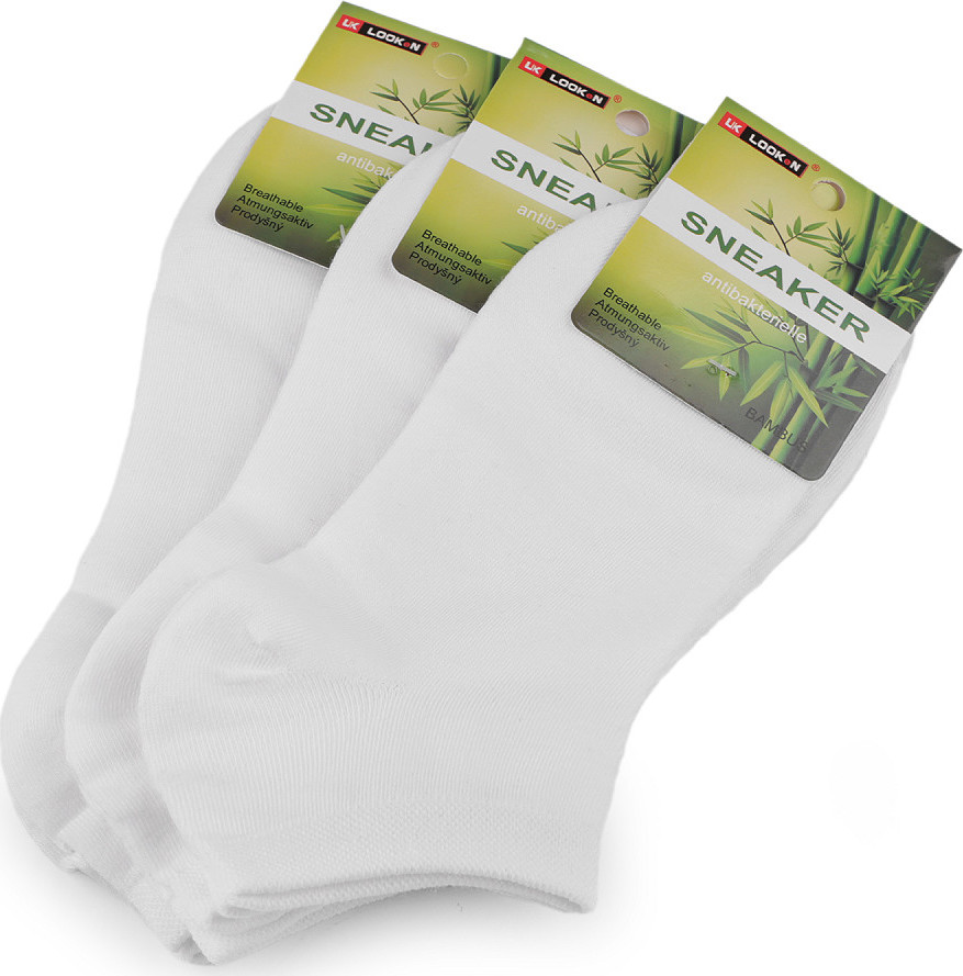 Dámské bavlněné ponožky kotníkové Varianta: 6 (vel. 39-42) bílá, Balení: 3 pár