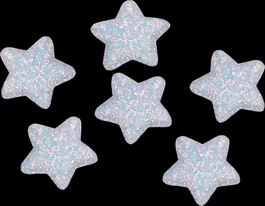 Hvězda s glitry Ø50 mm Varianta: 1 bílá AB, Balení: 10 ks