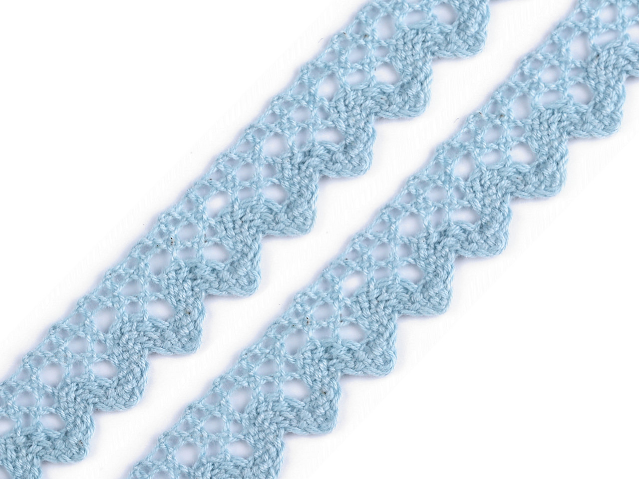 Bavlněná krajka šíře 15 mm paličkovaná Varianta: 25 modrá nebeská (bavlna), Balení: 27 m