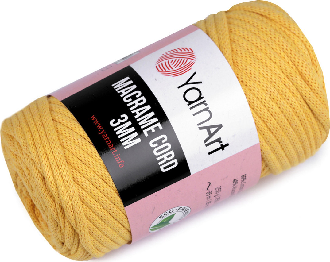 Pletací příze Macrame Cord 250 g Varianta: 10 (764) hořčicová, Balení: 1 ks