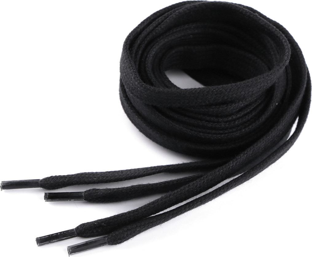 Bavlněné tkaničky do bot / tenisek / mikin délka 130 cm Varianta: 10 (9200) černá, Balení: 2 ks