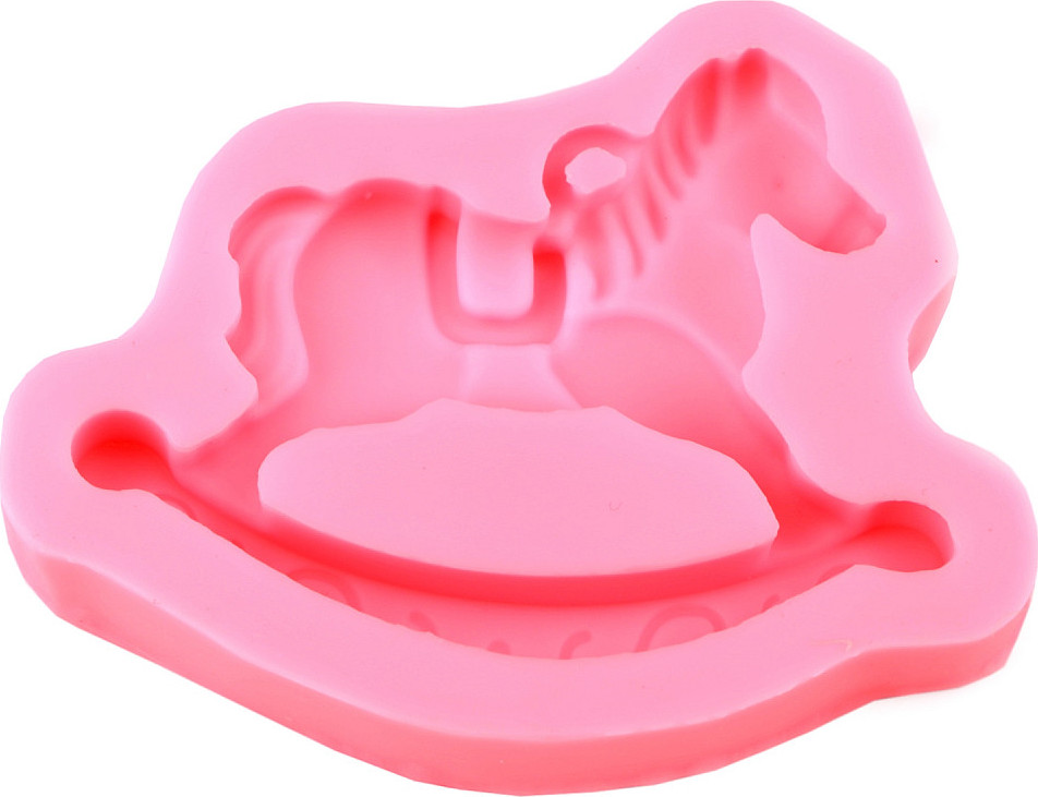Silikonová forma houpací koník 8x10 cm Varianta: růžová, Balení: 1 ks