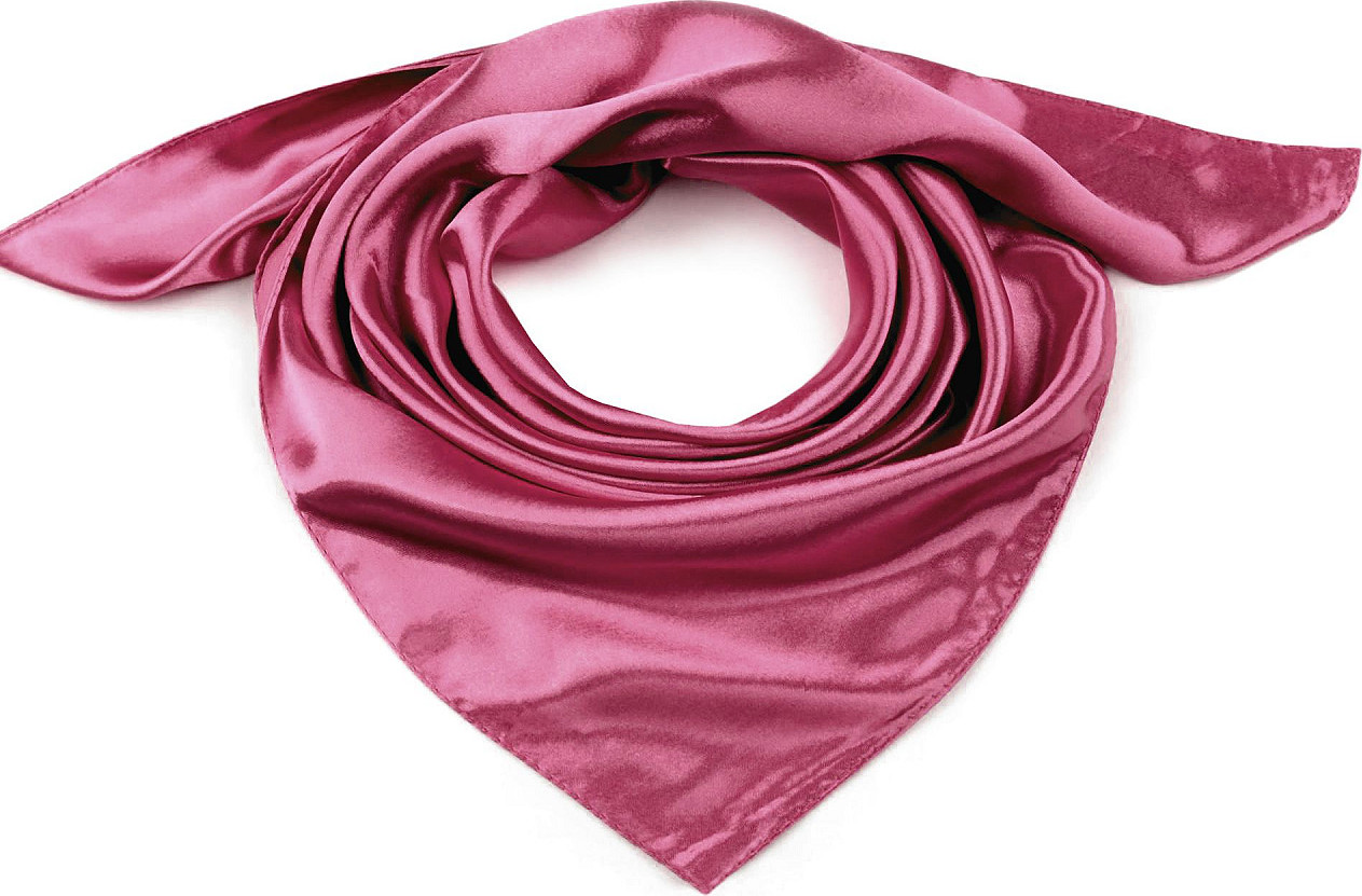Saténový šátek jednobarevný 60x60 cm Varianta: 3 starorůžová, Balení: 1 ks
