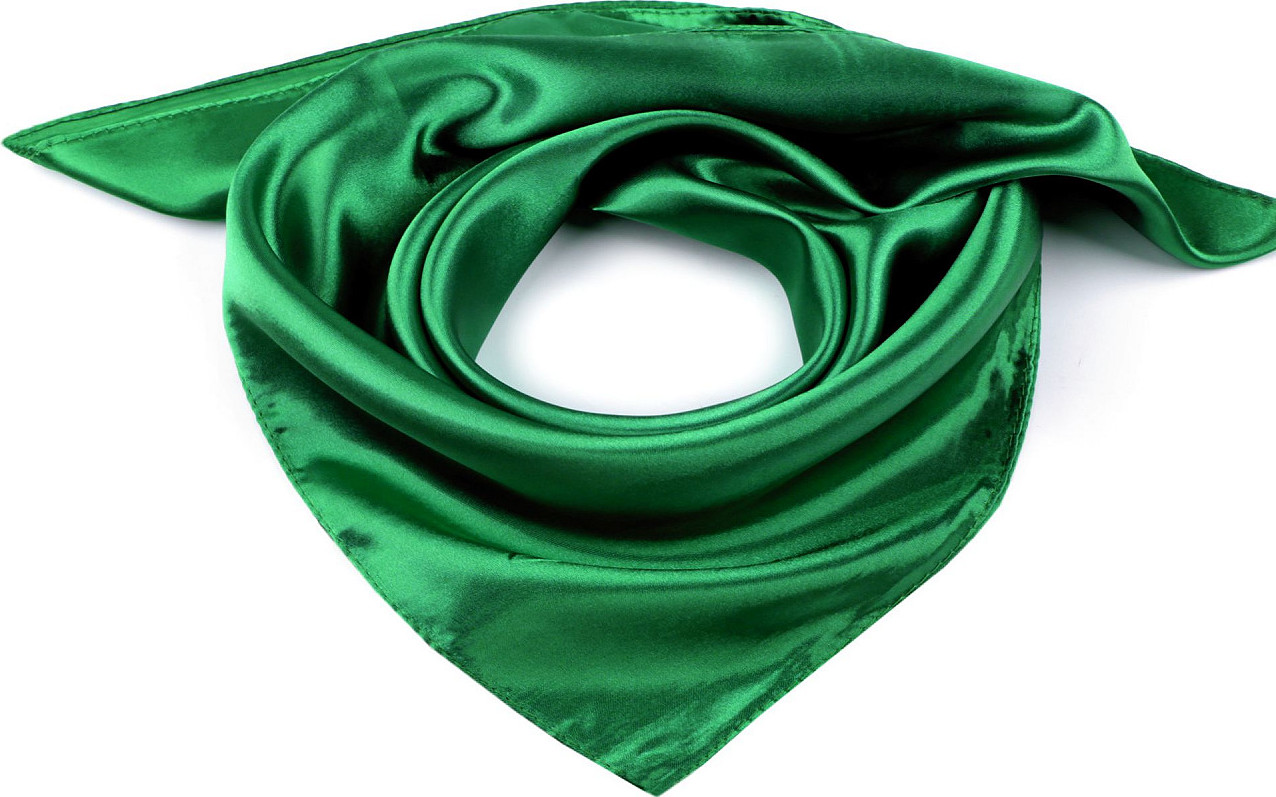 Saténový šátek jednobarevný 60x60 cm Varianta: 7 zelená irská, Balení: 1 ks