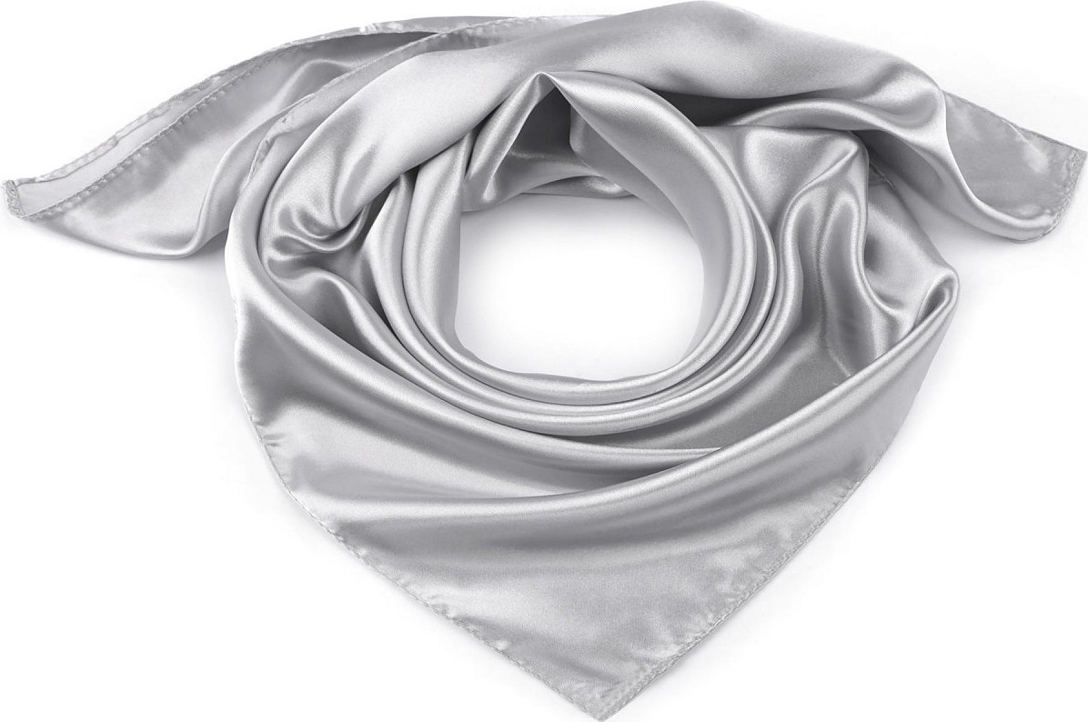 Saténový šátek jednobarevný 60x60 cm Varianta: 8 šedá, Balení: 1 ks