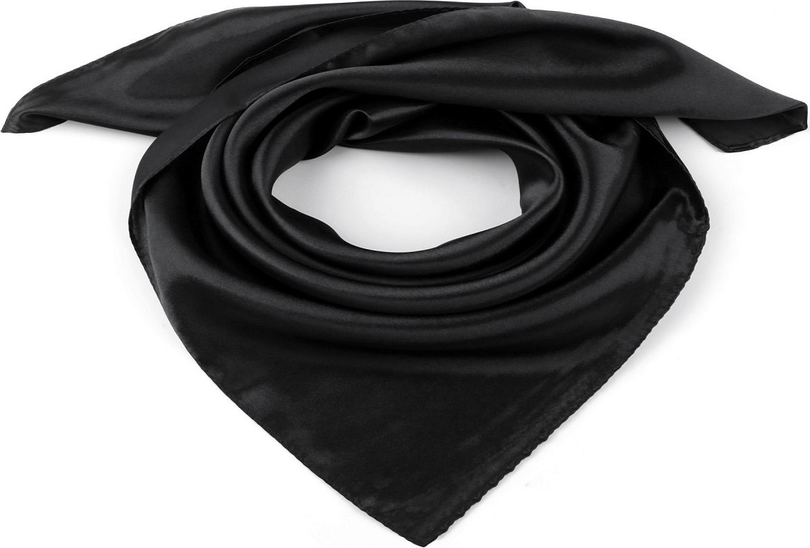 Saténový šátek jednobarevný 60x60 cm Varianta: 10 černá, Balení: 1 ks