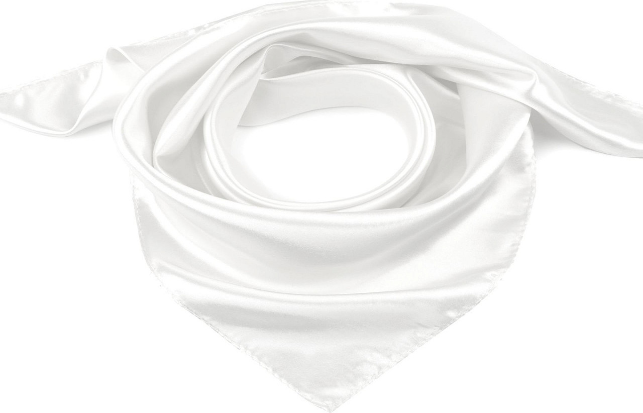 Saténový šátek jednobarevný 60x60 cm Varianta: 1 bílá, Balení: 1 ks
