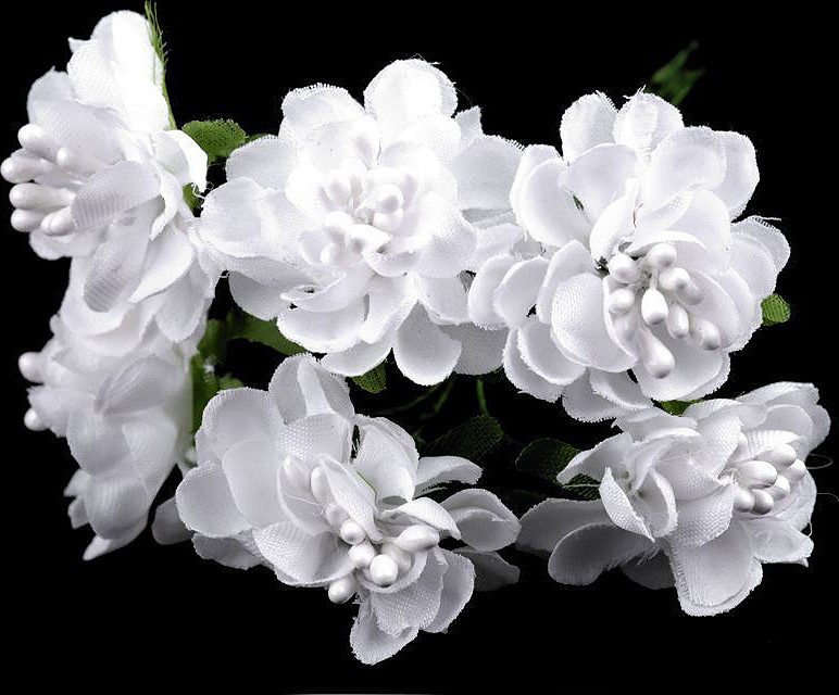 Umělý květ na drátku Varianta: 1 bílá, Balení: 72 ks