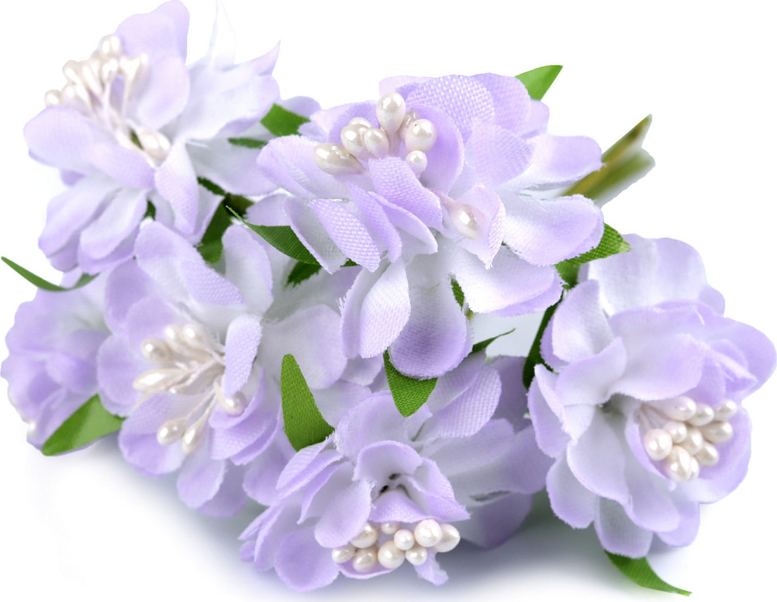 Umělý květ na drátku Varianta: 6 (44) fialová lila, Balení: 6 ks